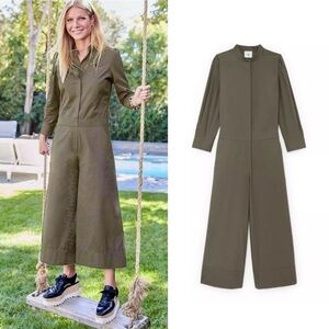 GWYN Blair Wide Leg Jumpsuit in Army Green